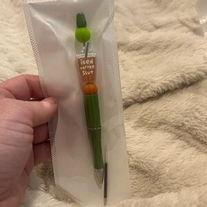 Novelty Iced Coffee Charm Green Pen